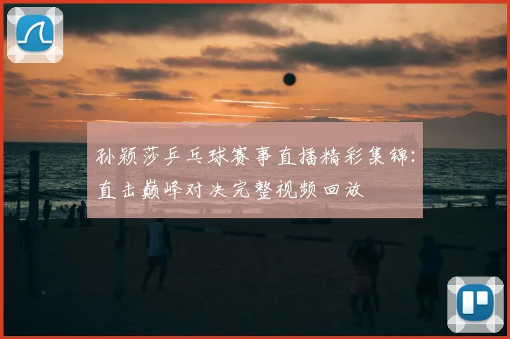 孙颖莎乒乓球赛事直播精彩集锦：直击巅峰对决完整视频回放